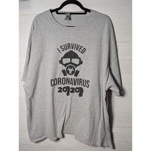I Survived Coronavirus 2020 T-Shirt 3XL Gray Gildan Heavy Cotton Pandemic Humor